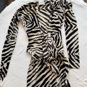 Rat & Boa Striped Mini Dress - Black and Cream